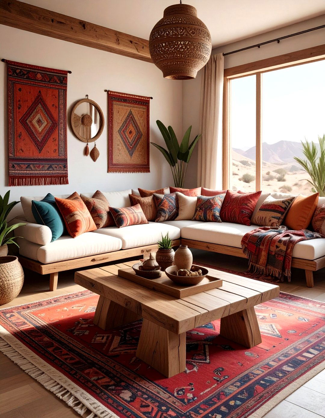 Global Textile Accents - 30 travel themed living room ideas