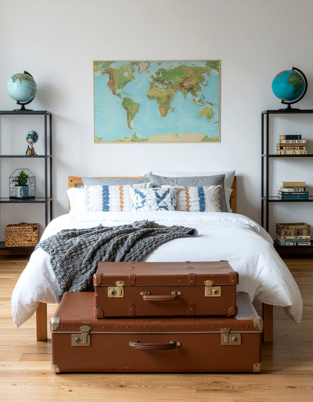 Global Travel Themed Bedroom - 30 world map bedroom ideas