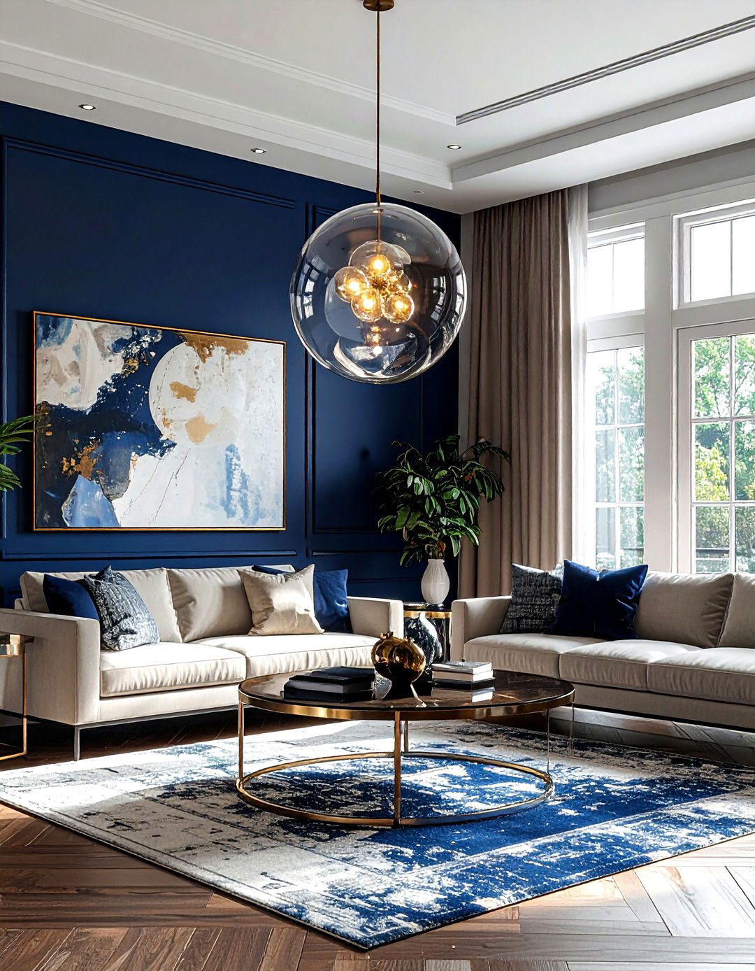 Globe Glass Chandelier - 30 living room chandeliers