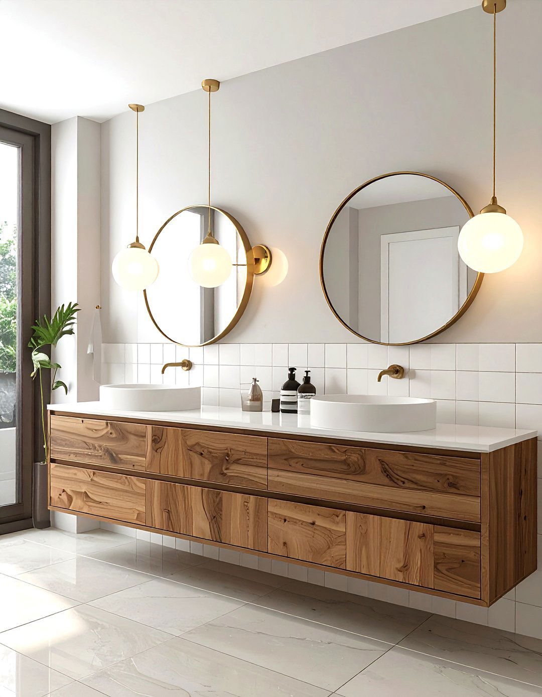 Globe Lighting Bathroom - 30 mid-century modern bathroom ideas