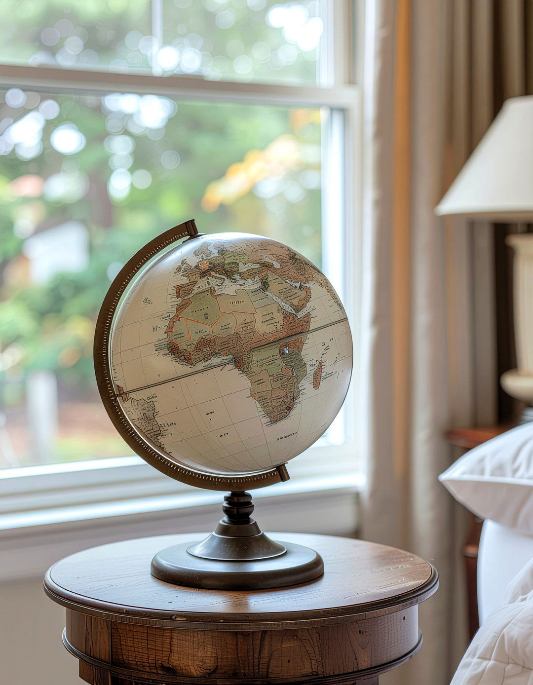 Globe On Stand - 30 light academia bedroom ideas