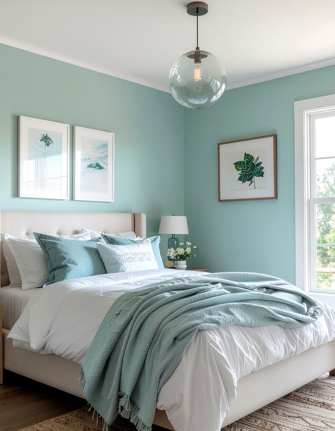 Globe Pendant Light - 30 bedroom task lighting ideas