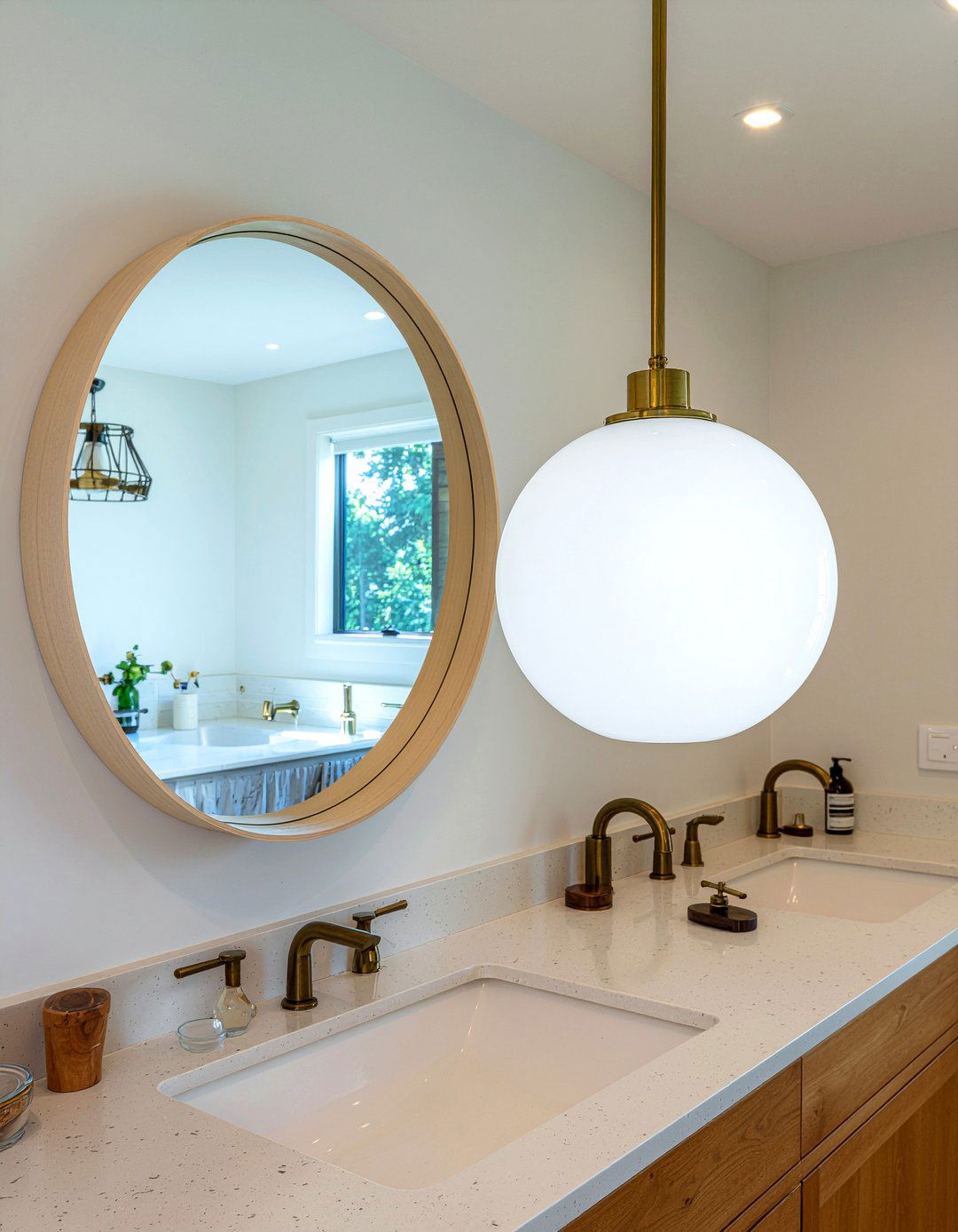 Globe Pendant Light - 30 bathroom lighting accent ideas