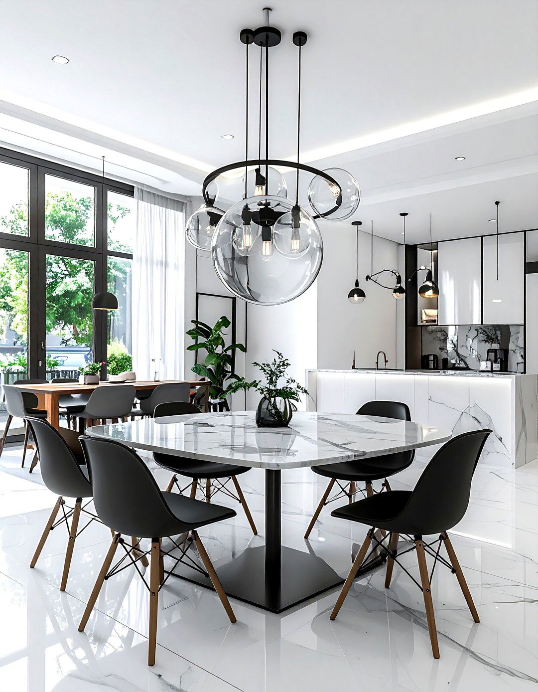 Globe glass industrial chandelier dining room - 30 industrial chandelier dining room ideas