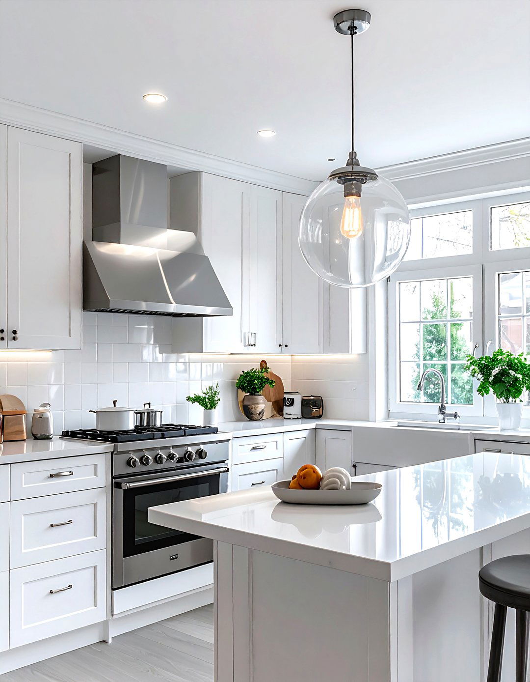 Globe kitchen ceiling light - 30 kitchen lamp ideas