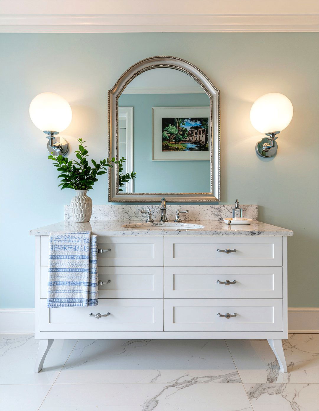 Globe wall light - 30 bathroom lighting statement ideas