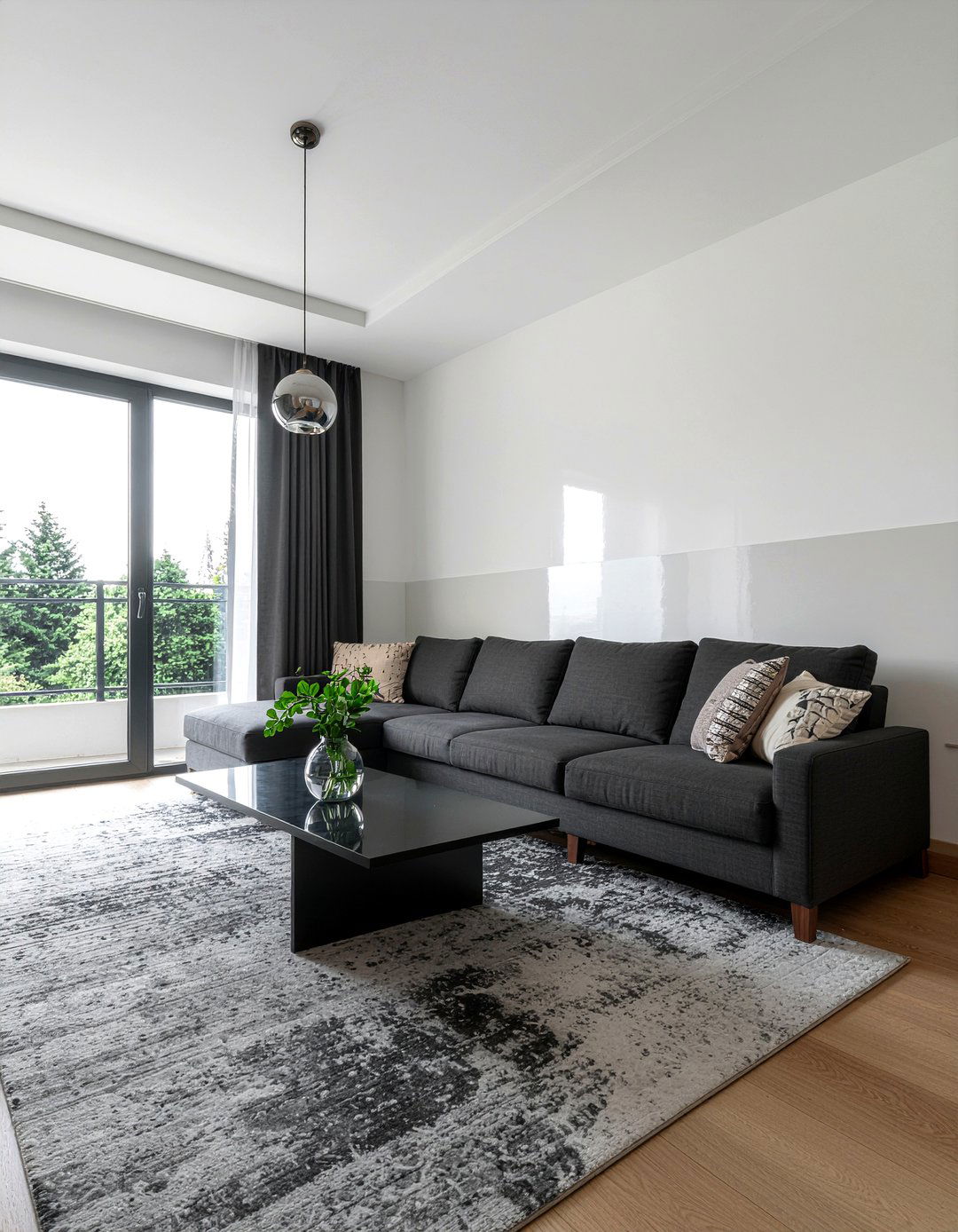 Glossy And Matte Finish Stripe - 30 living room striped wall ideas