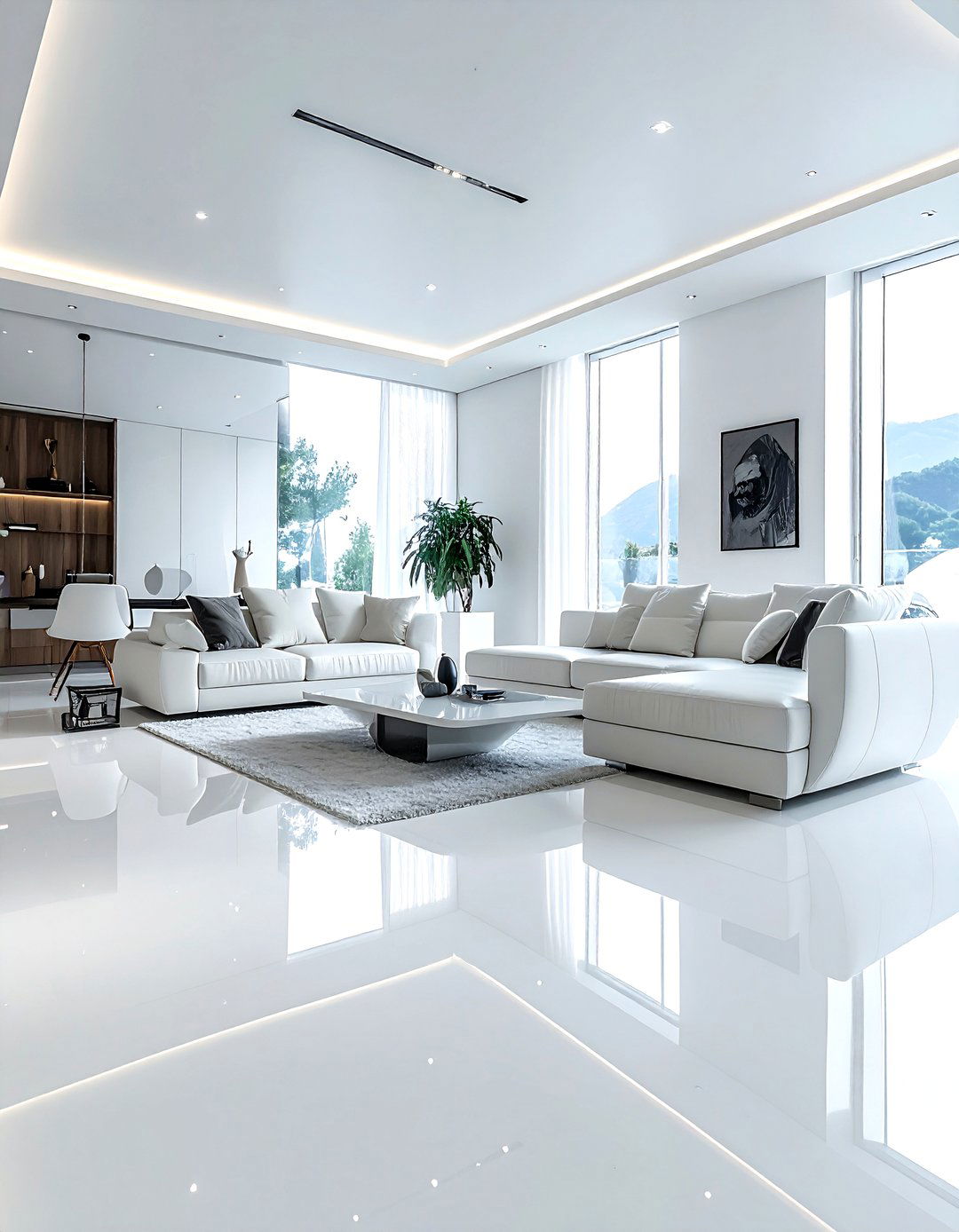 Glossy Epoxy Floor - 30 living room flooring ideas