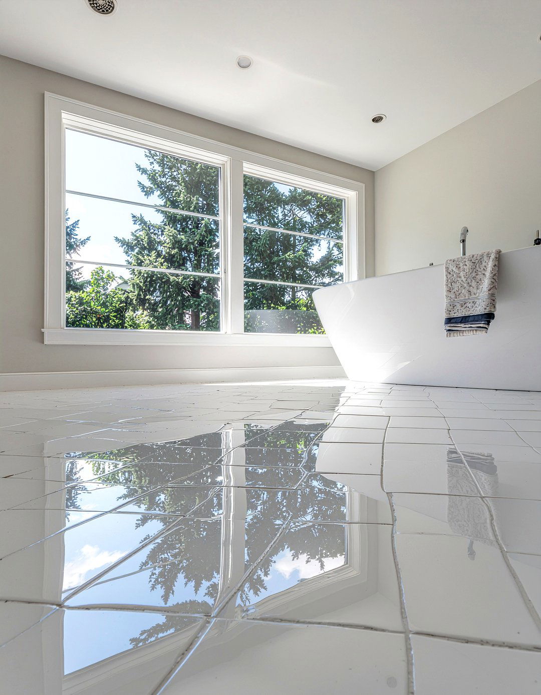 Glossy Finish Fish Scale Tile - 30 scalloped tile bathroom ideas