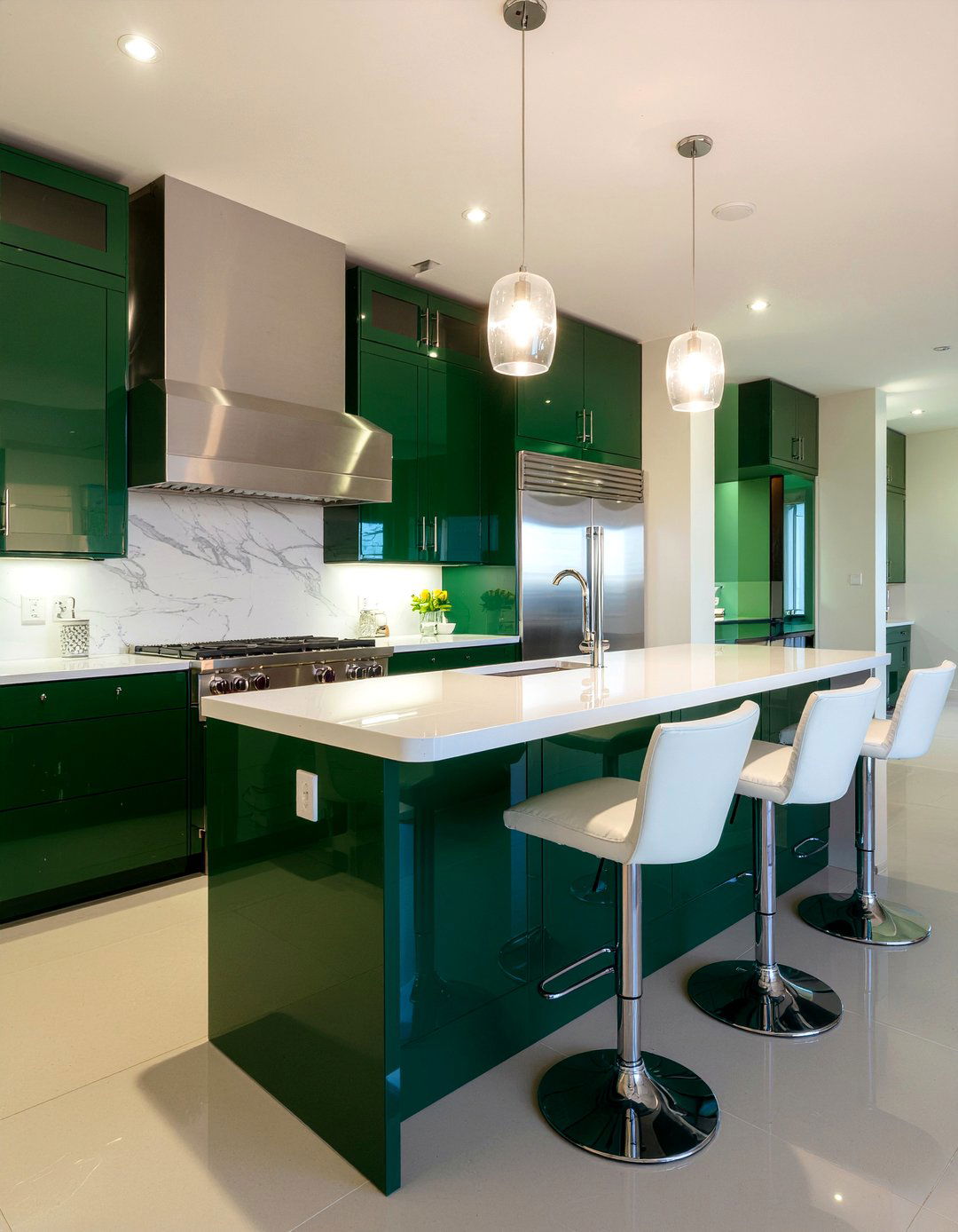 Glossy Finish Wet Bar - 30 dining room wet bar ideas