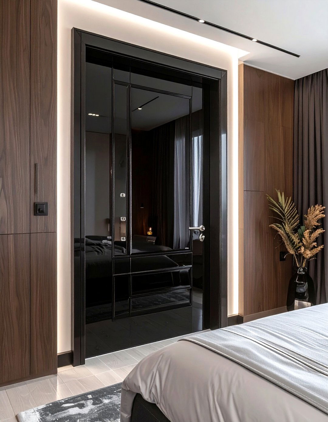 Glossy Lacquer Door - 30 bedroom door ideas