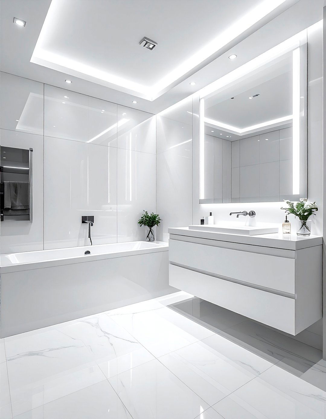 Glossy Porcelain Bathroom - 30 porcelain bathroom ideas