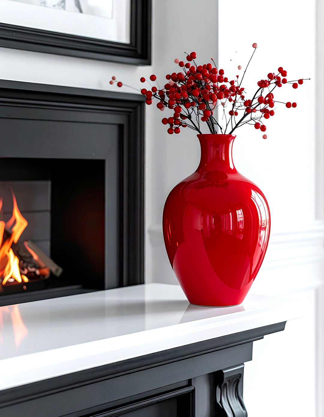 Glossy Red Vase Accent - 30 statement vase ideas