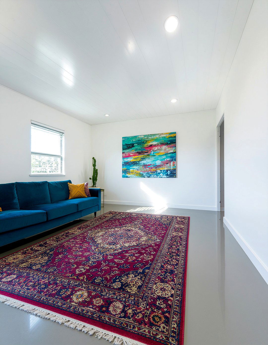 Glossy White Tin Ceiling - 30 living room pressed metal ceiling ideas