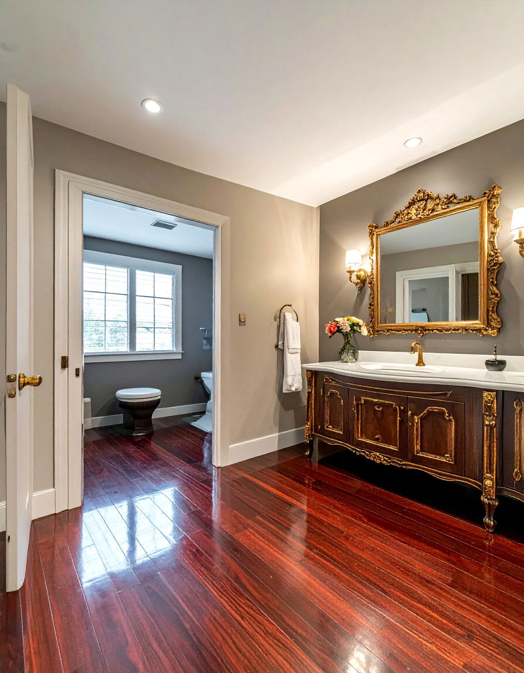 Glossy Wood Floor Bathroom - 30 wood floor bathroom ideas