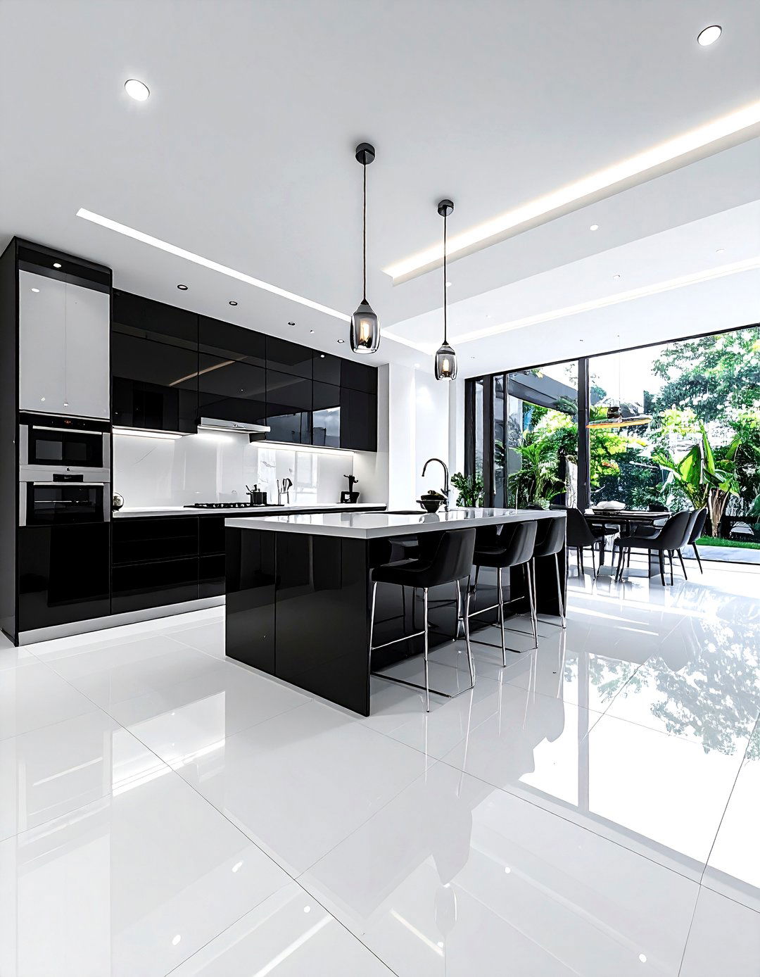 Glossy ceramic kitchen floor - 30 ceramic tile floor kitchen ideas