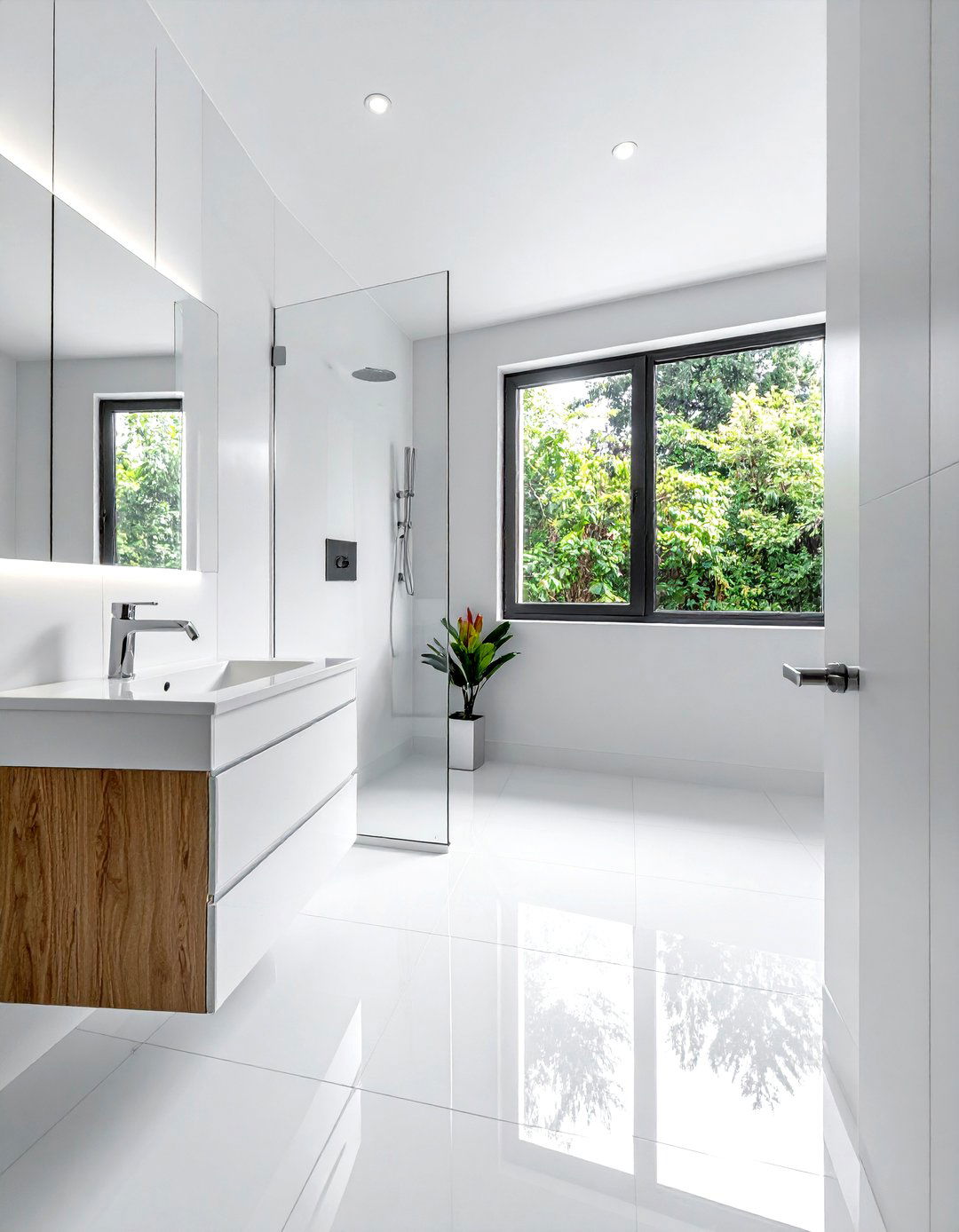 Glossy ceramic tile bathroom - 30 ceramic bathroom ideas