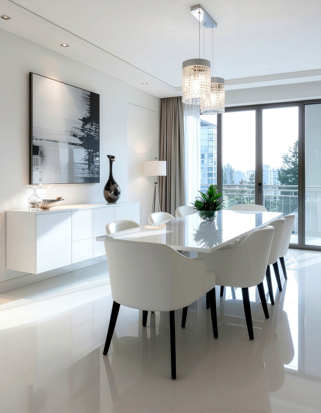 Glossy dining room furniture - 30 bright dining room ideas