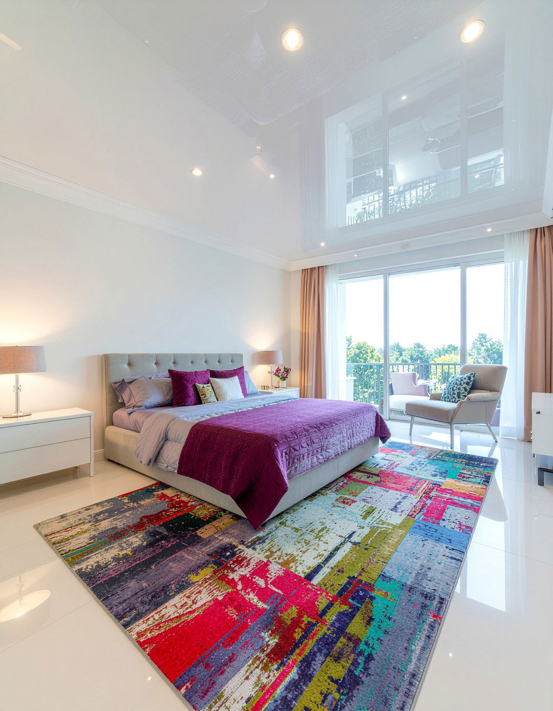 Glossy finish bedroom ceiling - 30 bedroom ceiling ideas