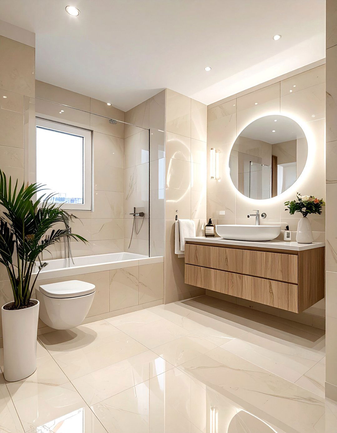 Glossy porcelain tile bathroom - 30 porcelain tile bathroom ideas