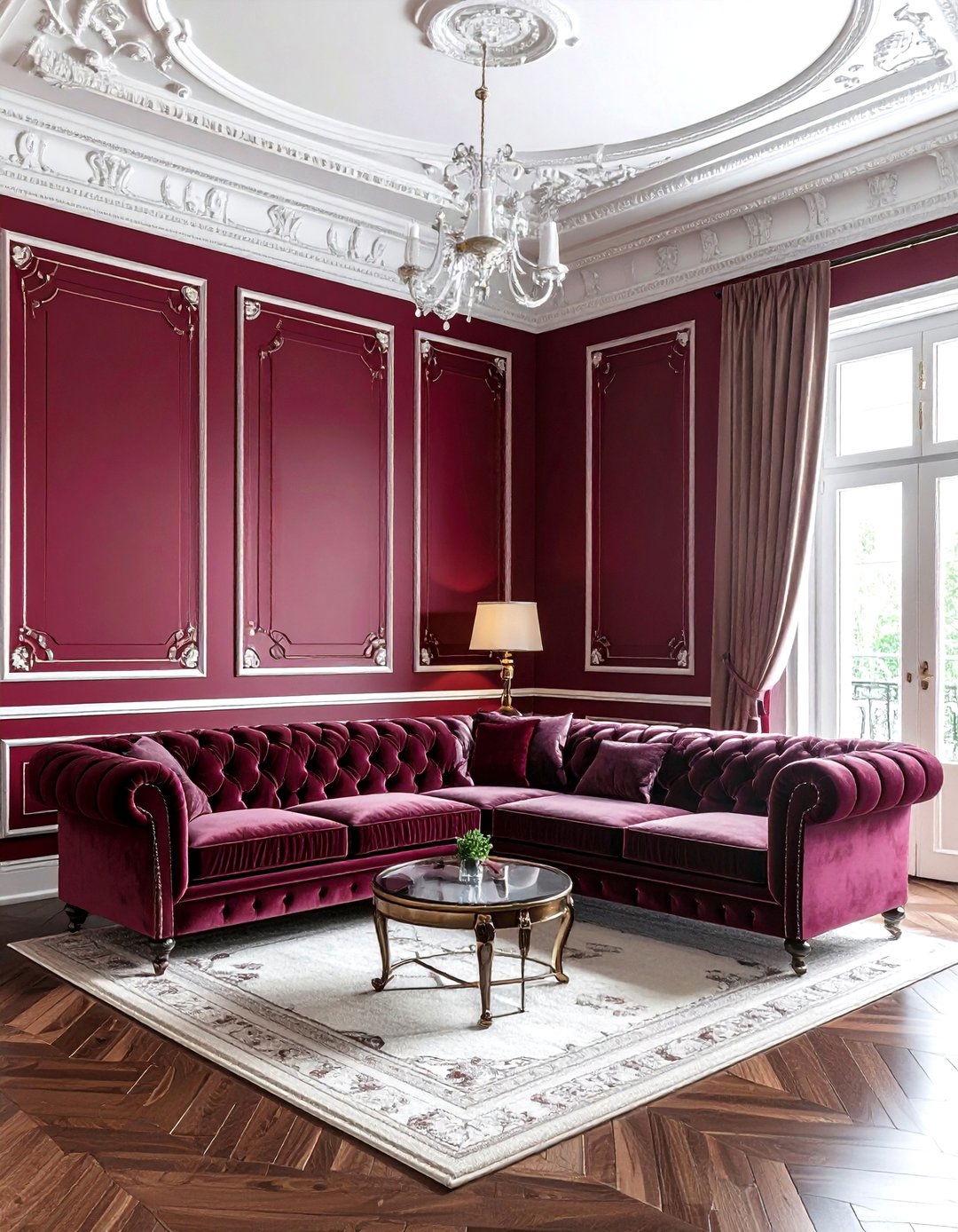 Glossy purple walls - 30 living room purple walls