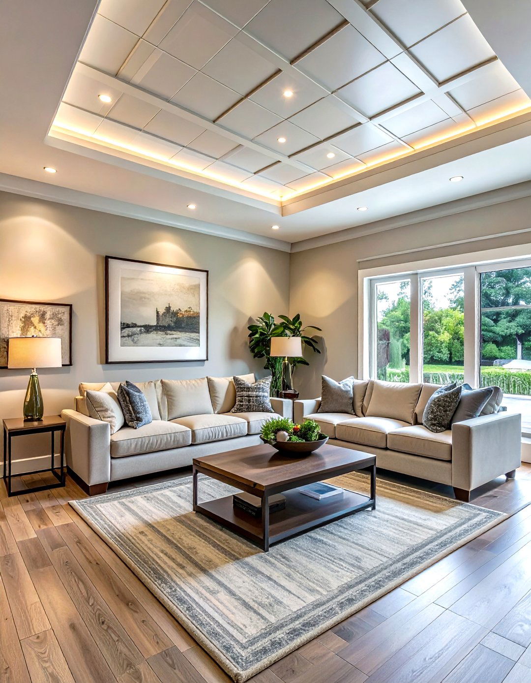 Glue Up Ceiling Tile - 30 living room ceiling tile ideas