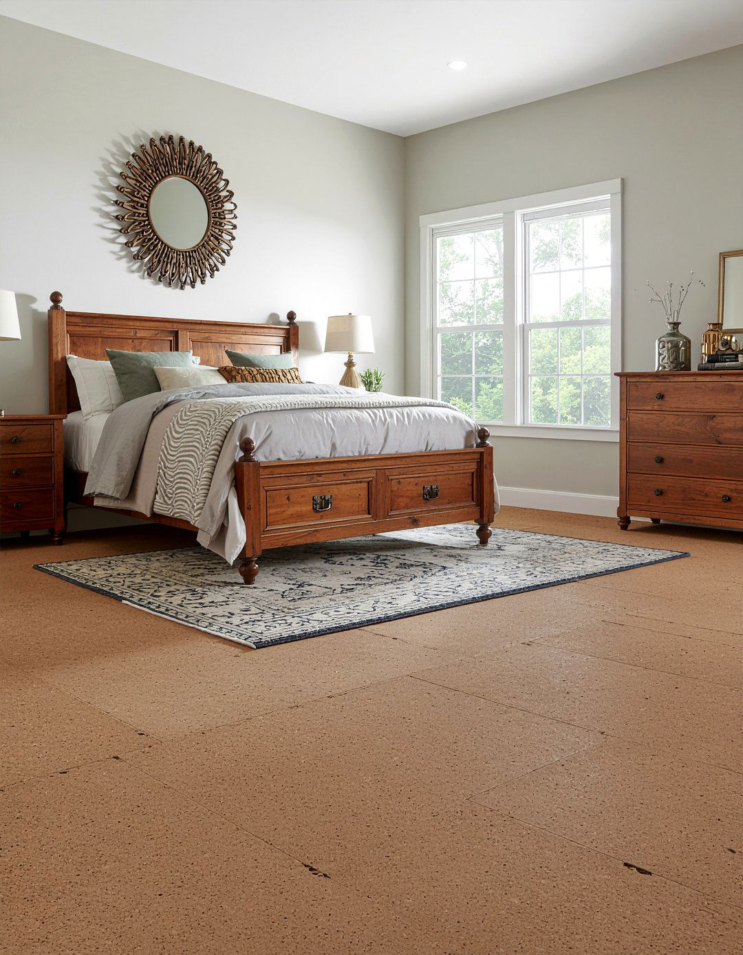 Glue down cork tiles bedroom - 30 bedroom cork flooring ideas