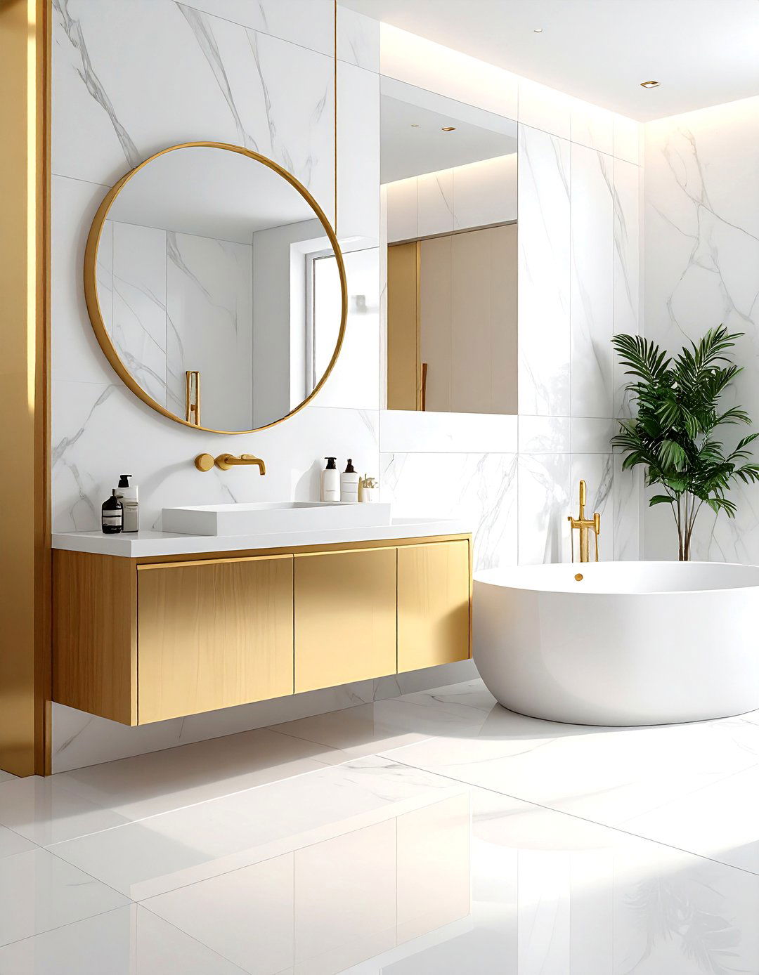 Gold Accent Bathroom - 30 polished decor ideas