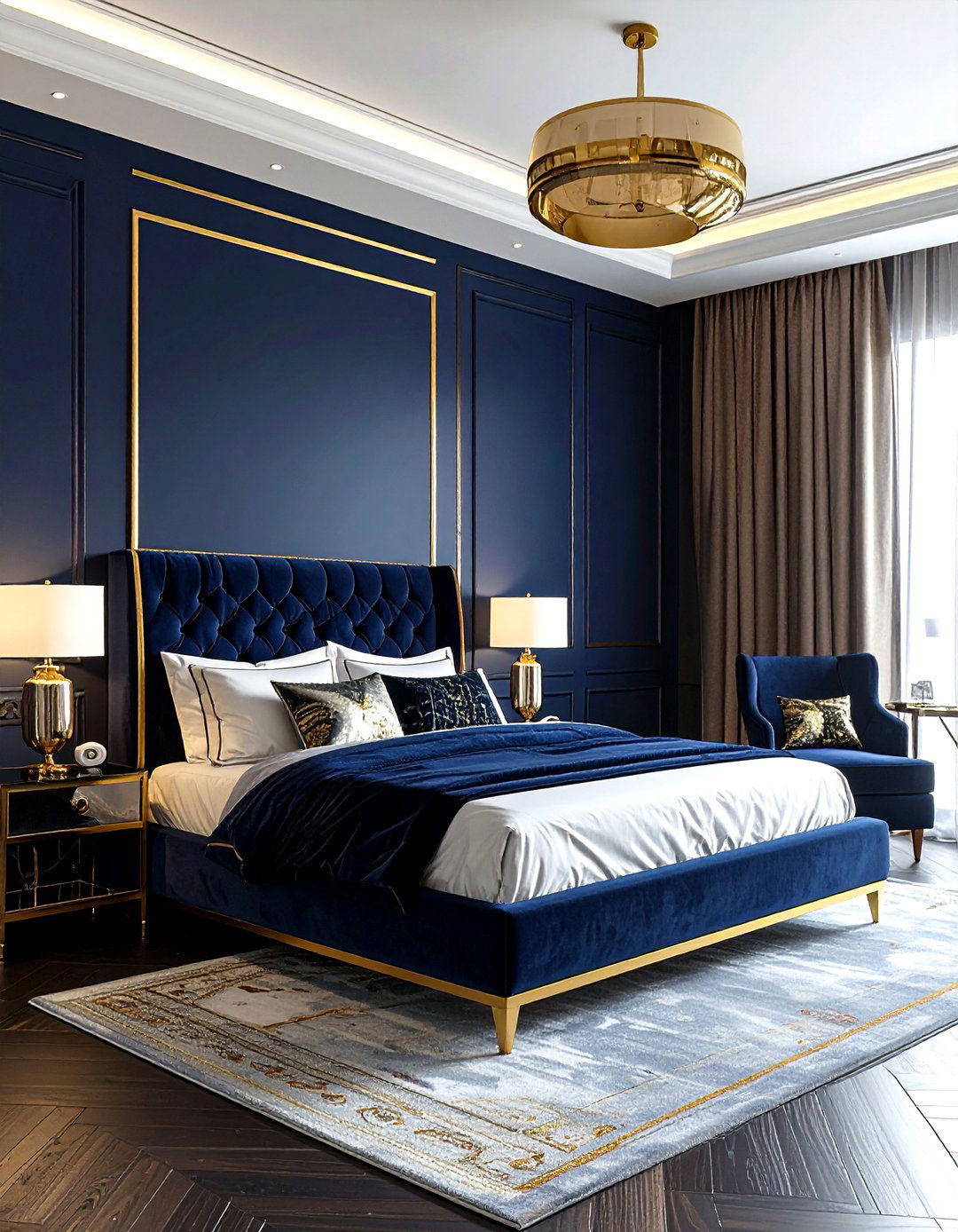 Gold Accent Bedroom - 30 elegant bedroom ideas
