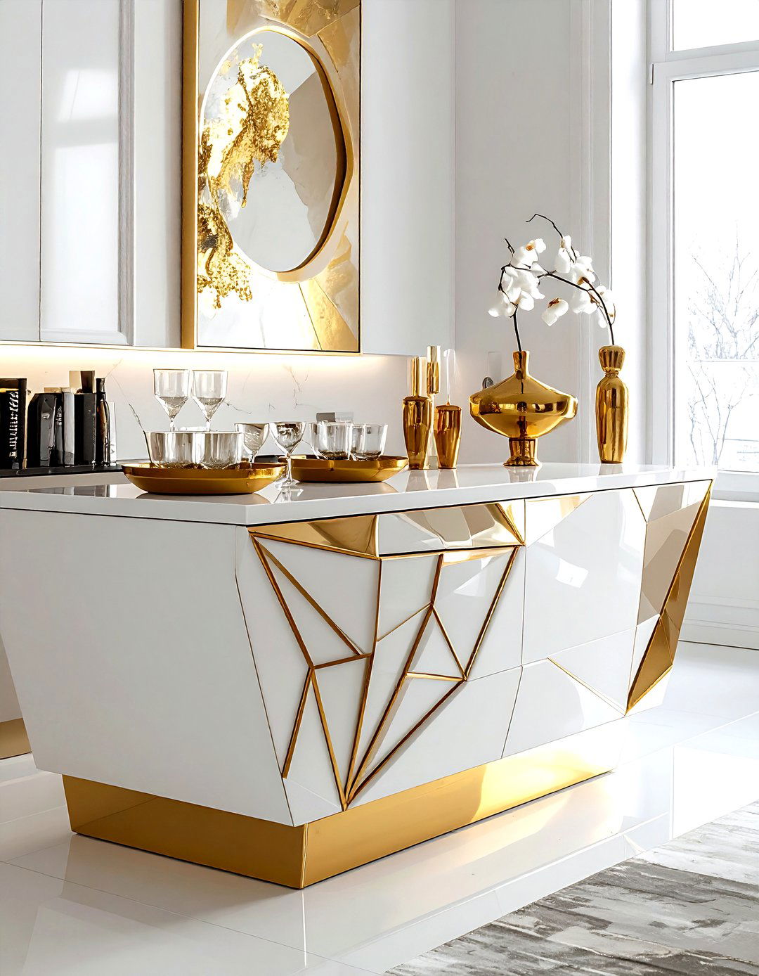 Gold Accent Buffet - 30 dining room buffet ideas