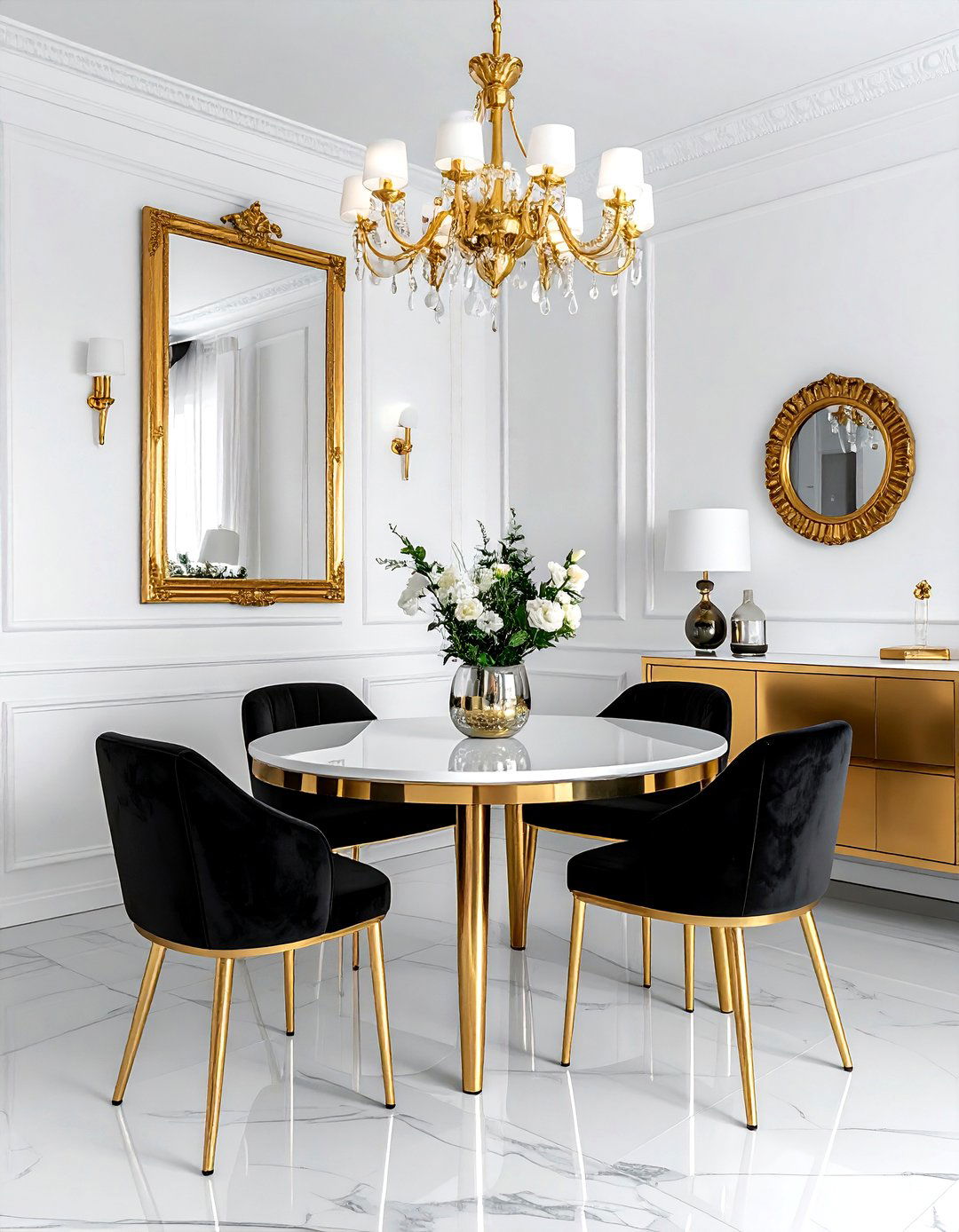 Gold Accent Dining Room - 30 striking dining room ideas