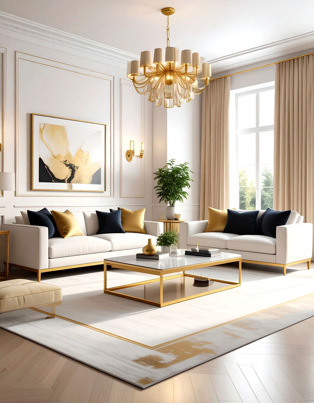 Gold Accent Living Room - 30 luxury living room ideas