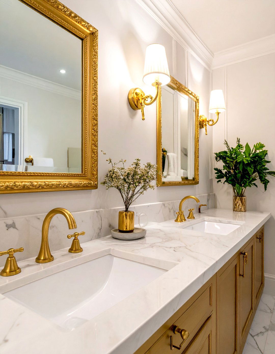 Gold Accents - 30 dreamy bathroom ideas