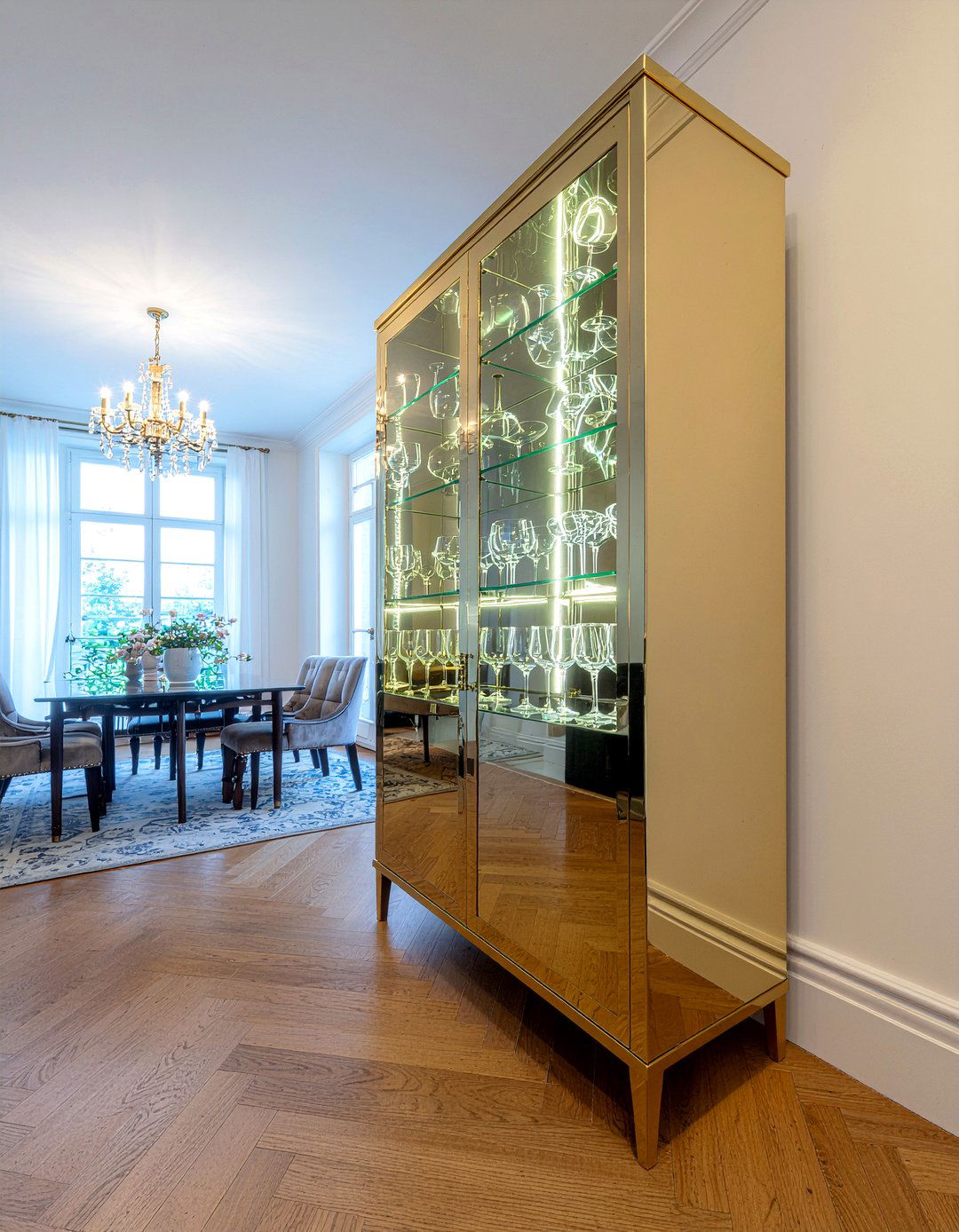 Gold Bar Cabinet - 30 dining room liquor cabinet ideas