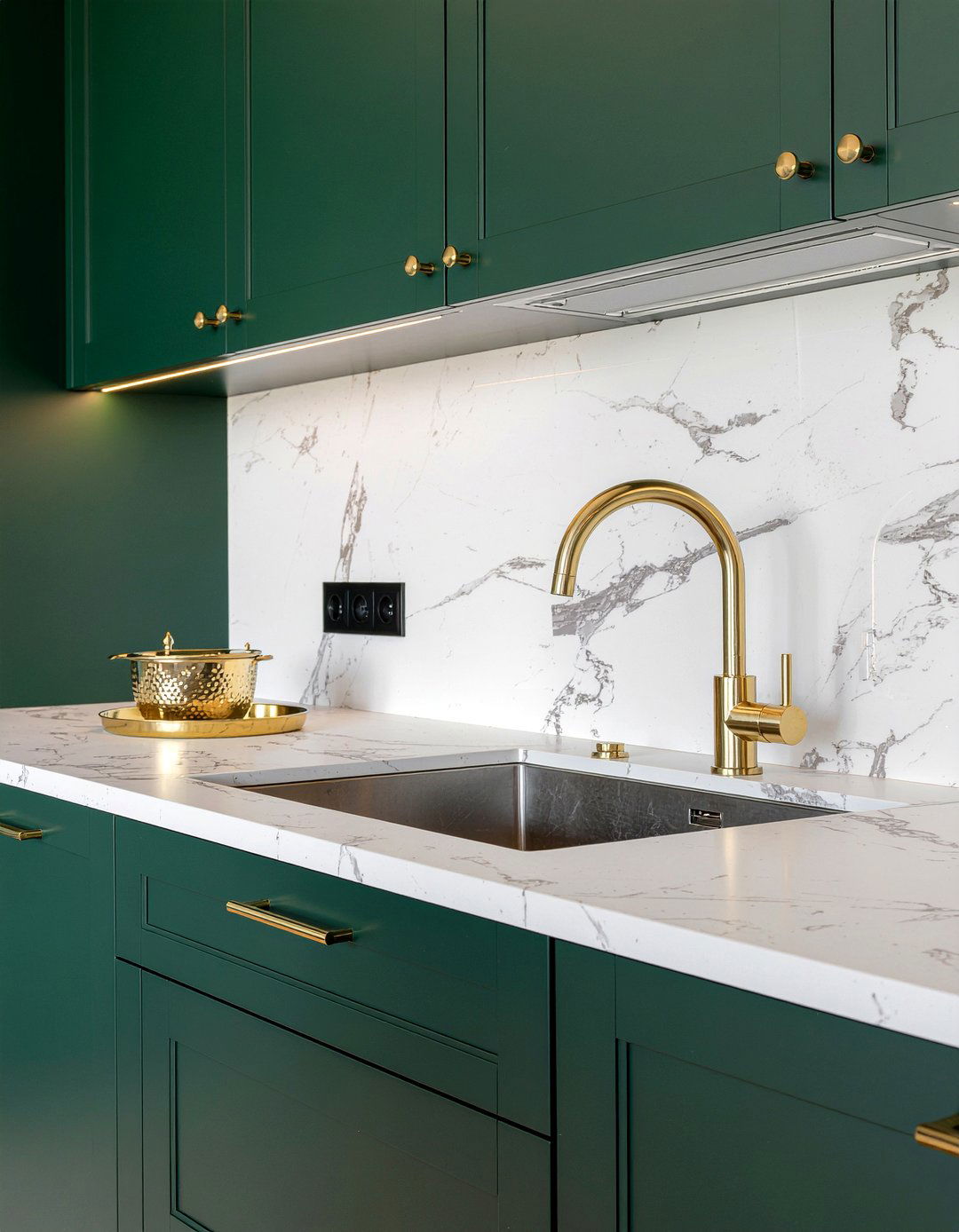 Gold Bar Handles - 30 kitchen cabinet handle ideas