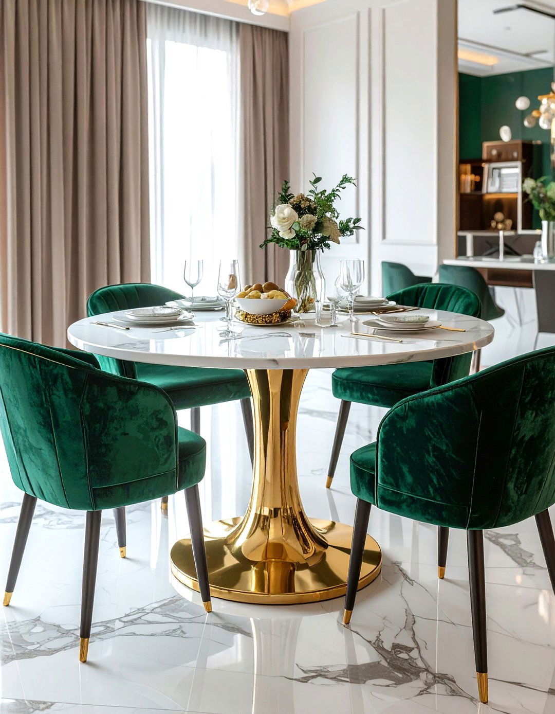 Gold Base Dining Table - 30 pedestal dining table ideas