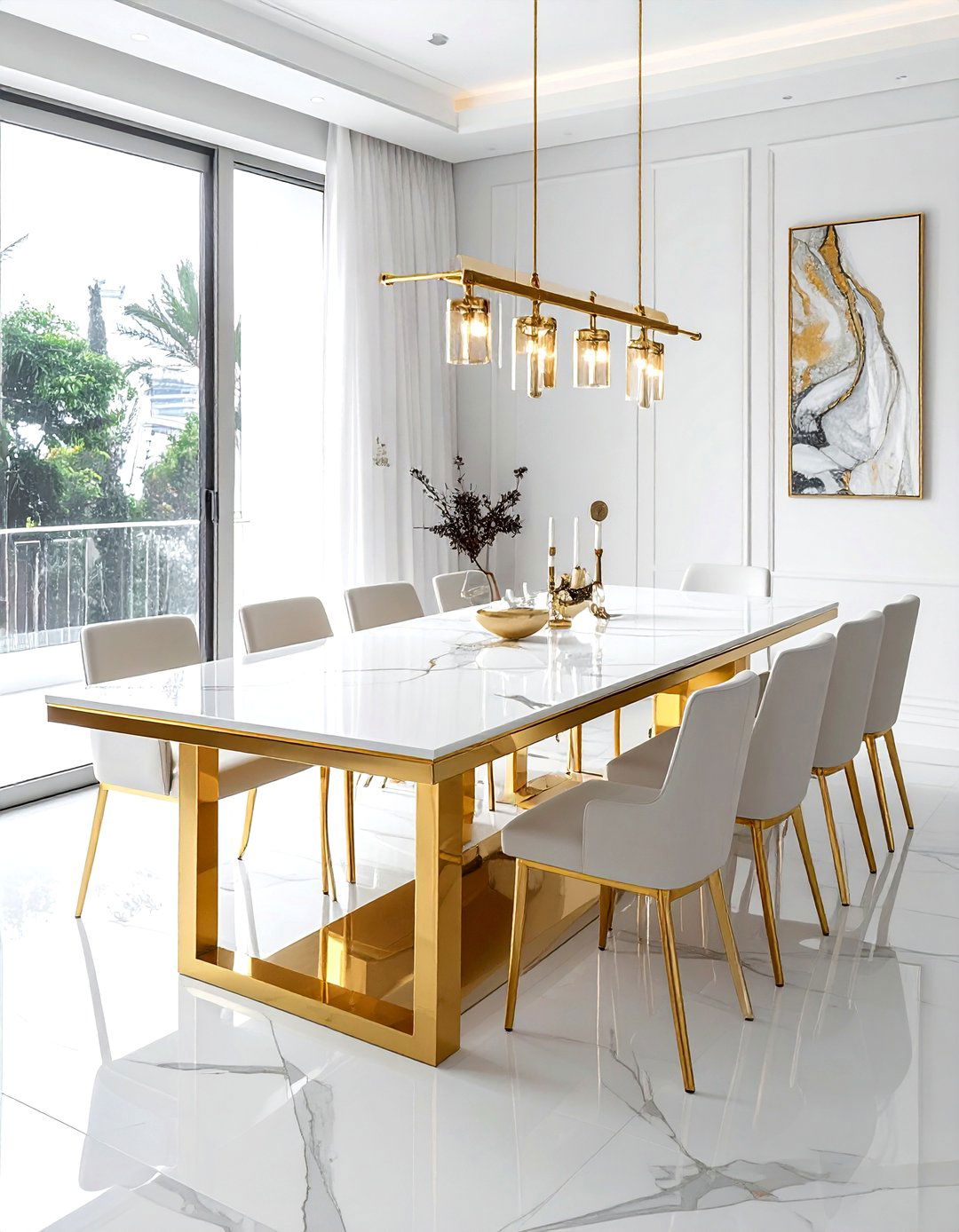 Gold Base Dining Table - 30 rectangular dining table ideas