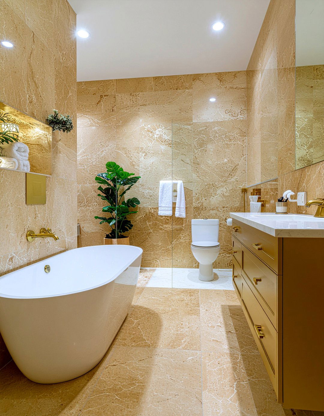 Gold Bathroom - 30 monochromatic bathroom ideas