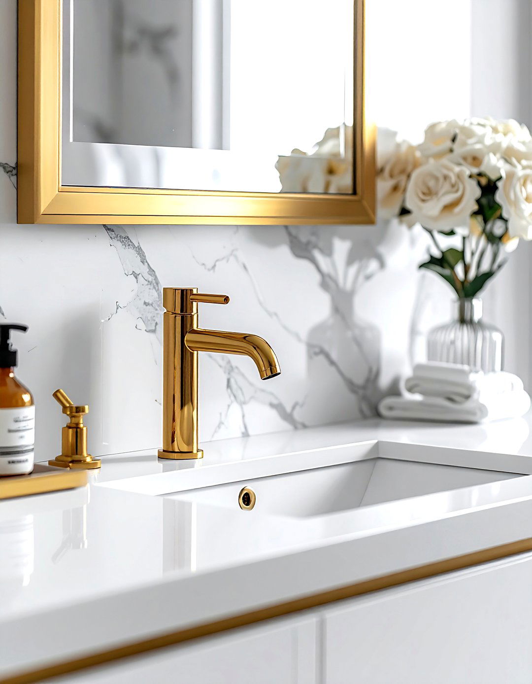 Gold Bathroom Faucet - 30 gold decor ideas