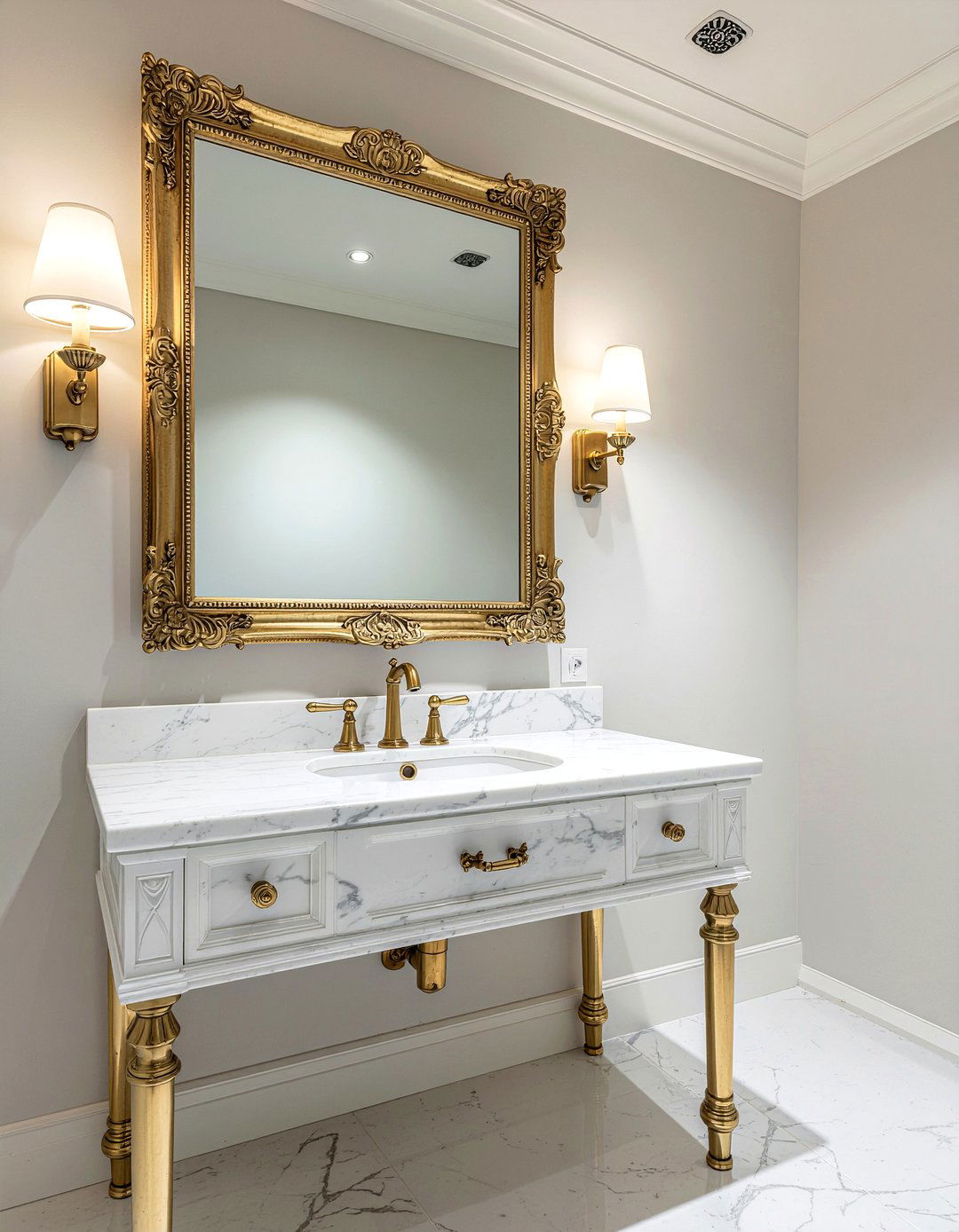 Gold Bathroom Mirror - 30 bathroom transformation ideas