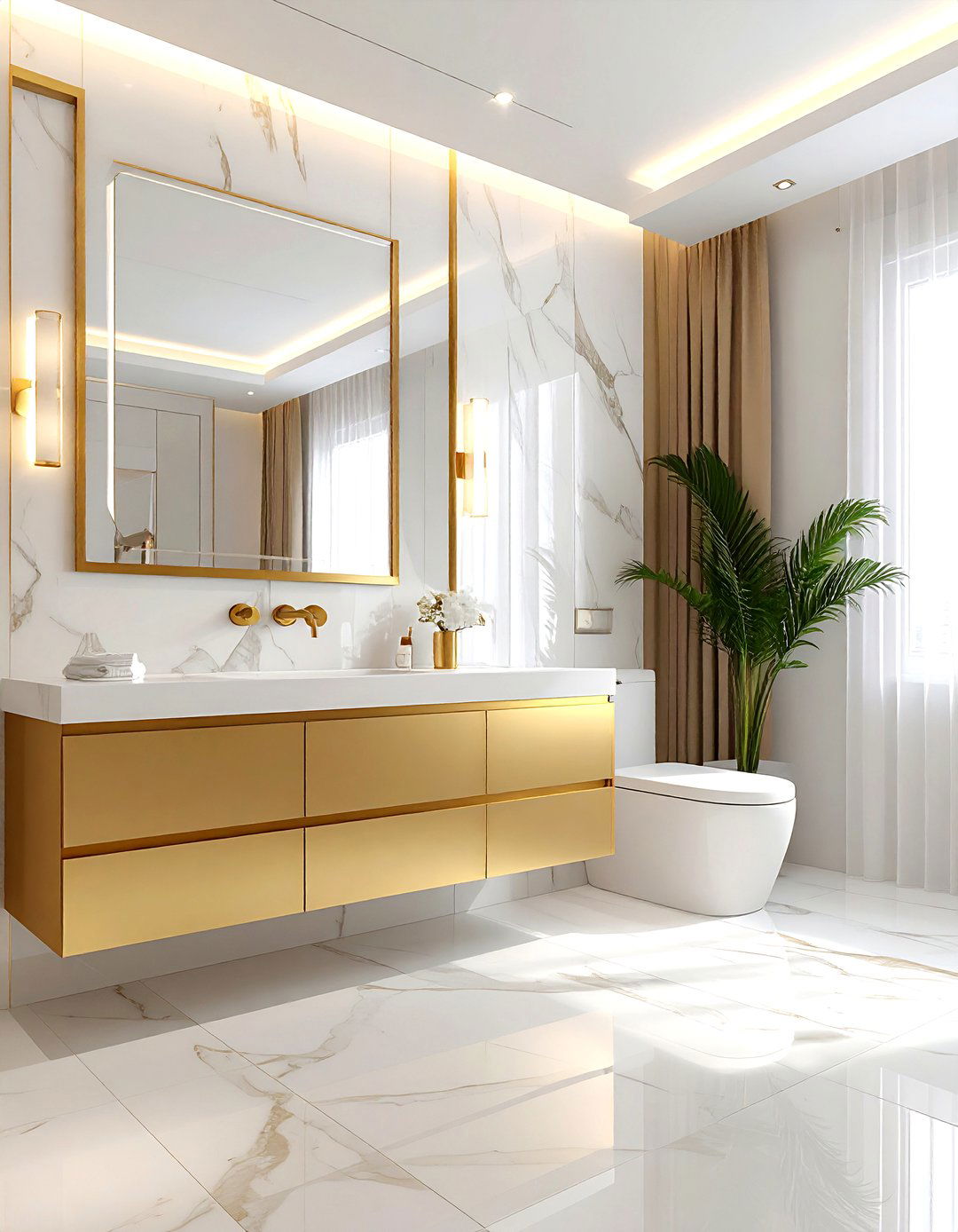 Gold Bathroom - 30 bathroom accent color ideas