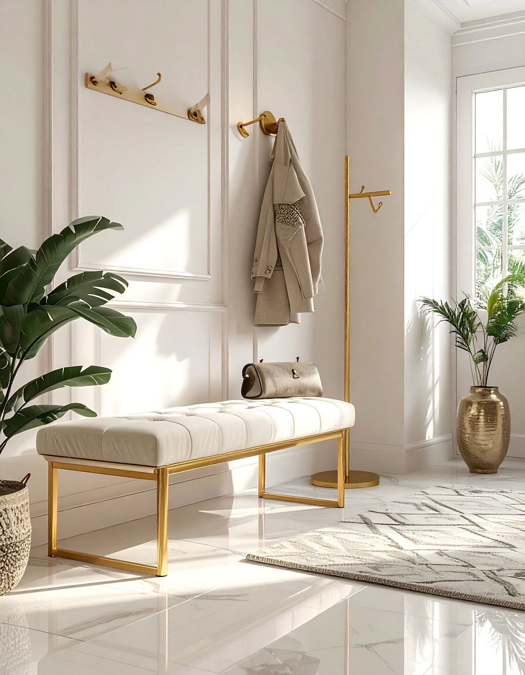 Gold Bench Entryway Furniture - 30 gold accent decor ideas