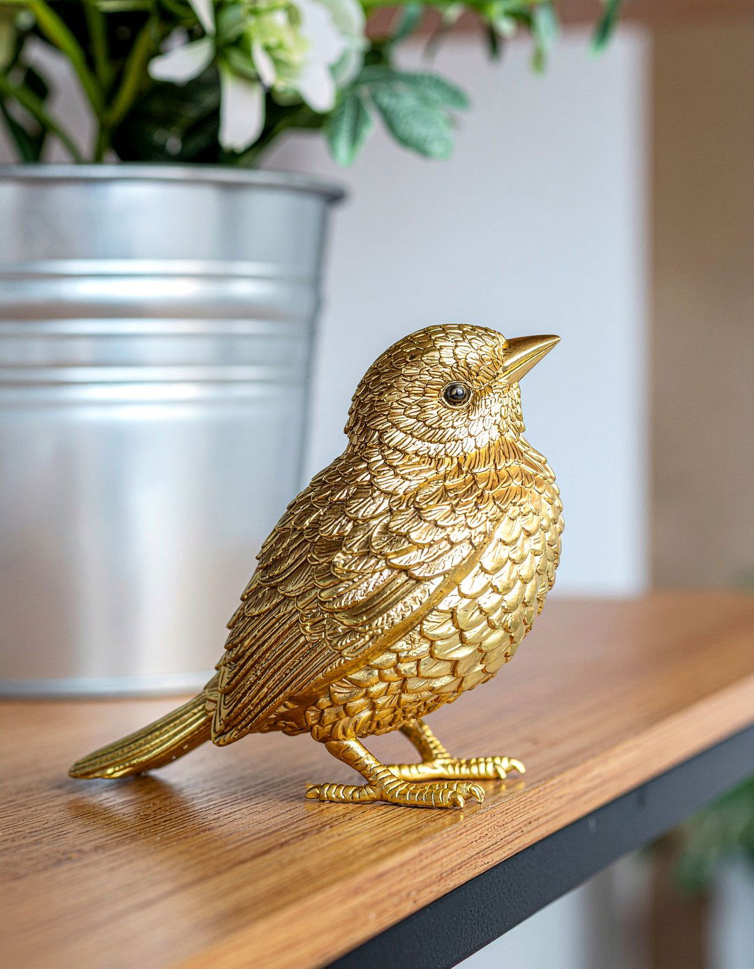 Gold Bird Figurine - 30 bird bedroom ideas
