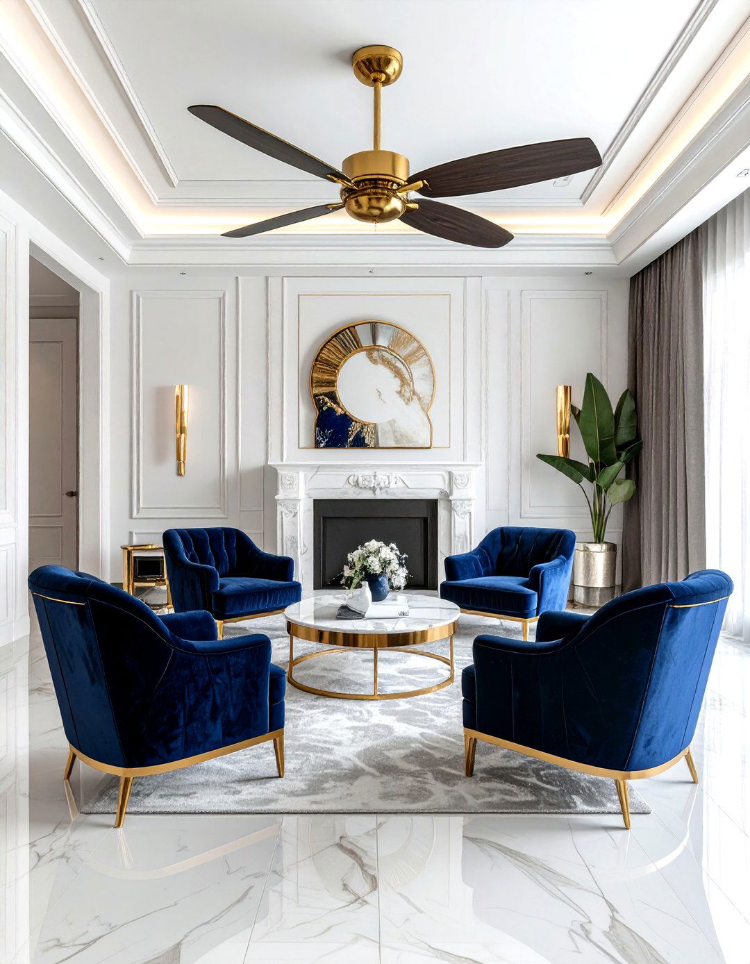 Gold Brass Ceiling Fan - 30 living room ceiling fans