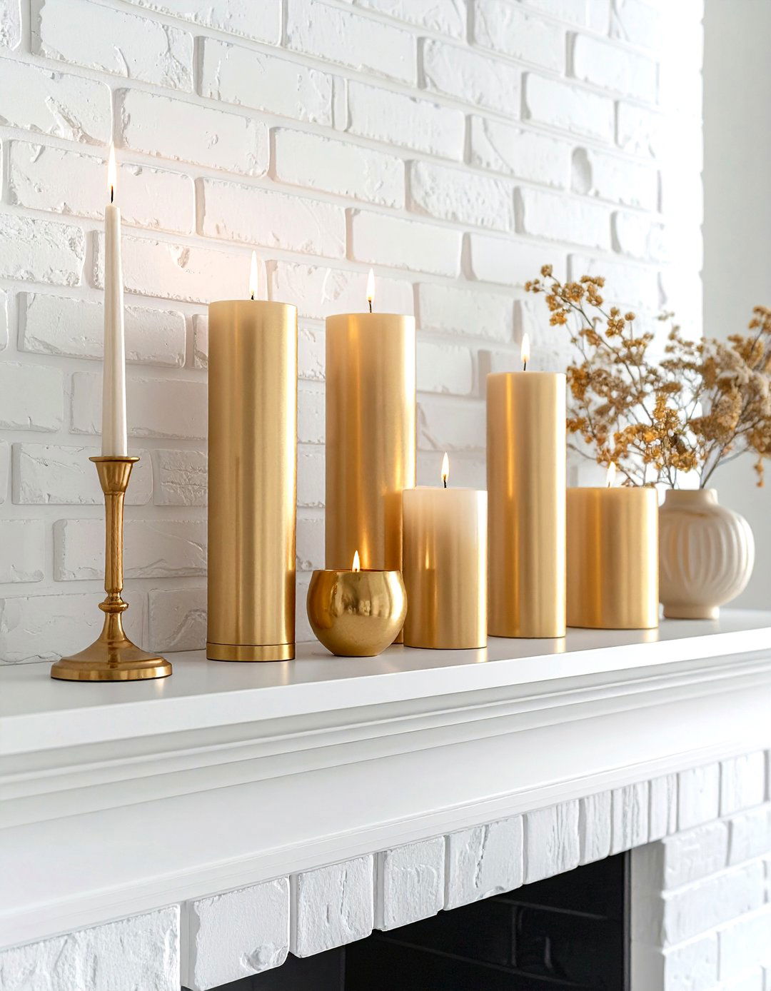 Gold Candle Holder Mantel - 30 gold accent decor ideas