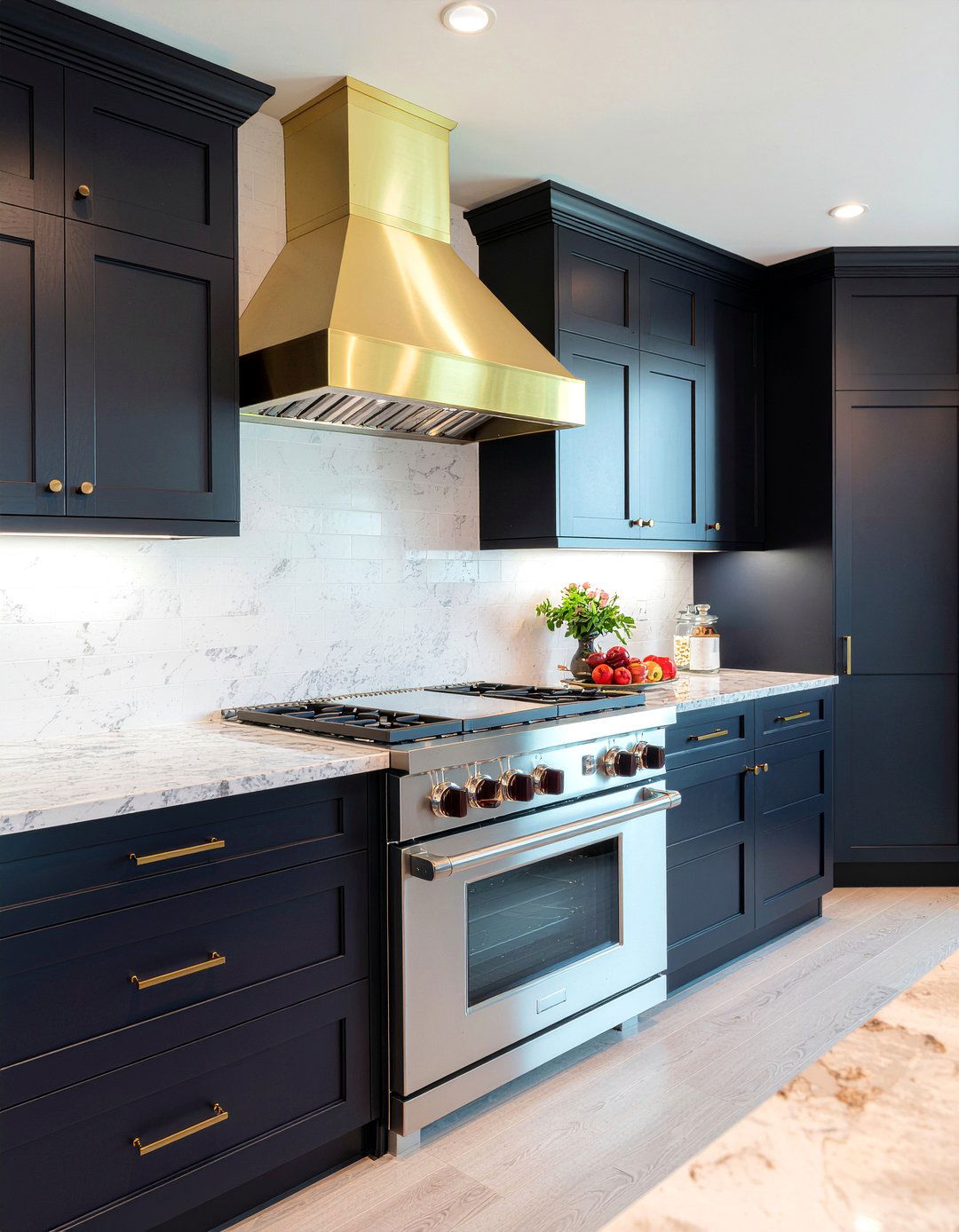 Gold Chimney Hood - 30 chimney hood kitchen ideas