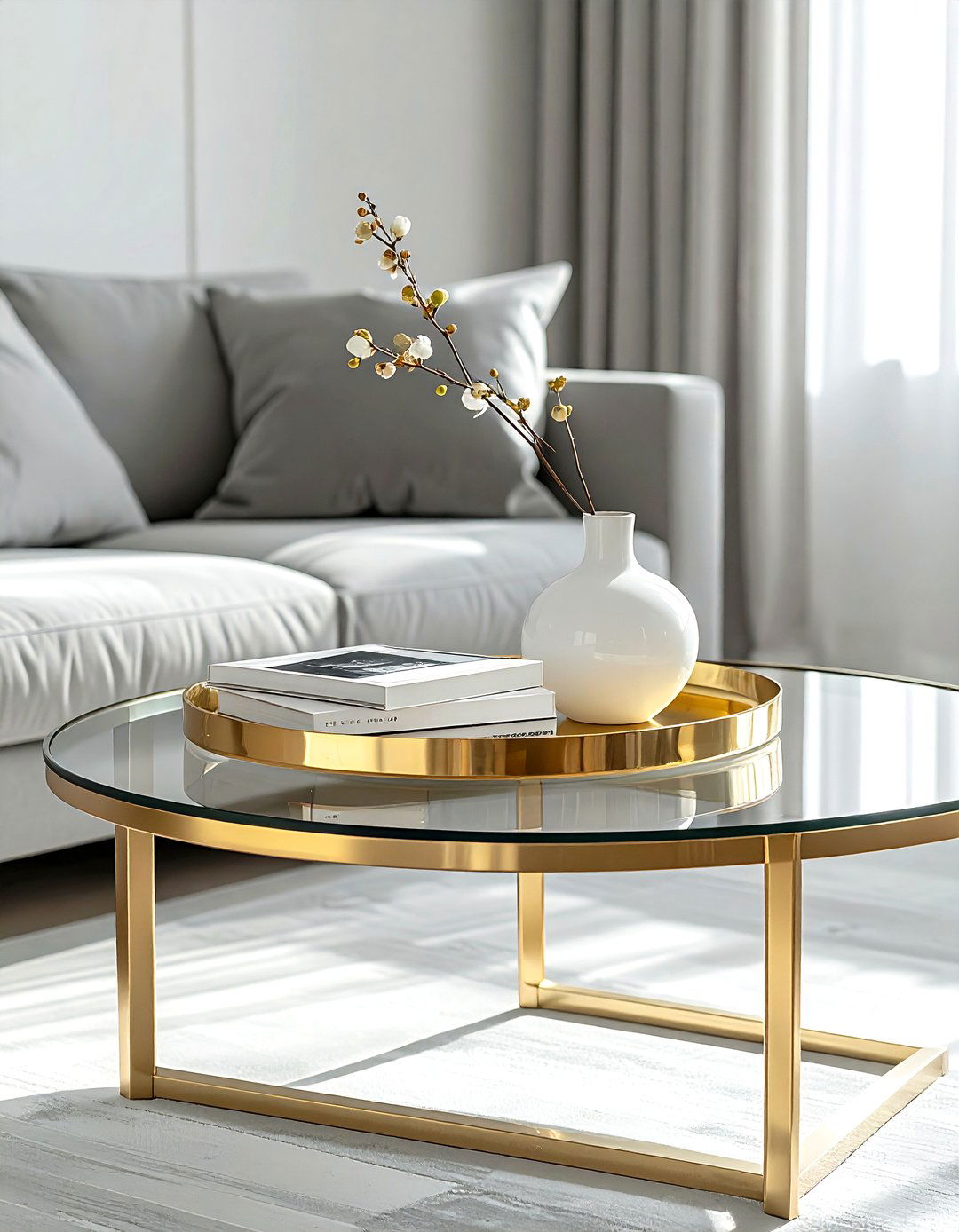 Gold Coffee Table Tray - 30 gold accent decor ideas