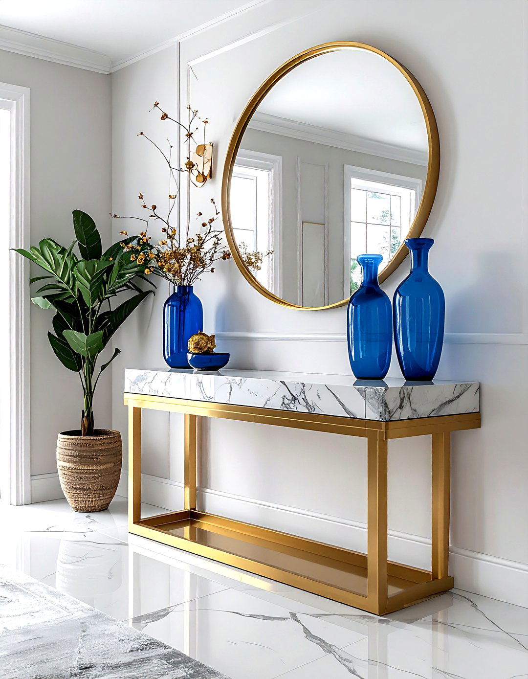 Gold Console Table - 30 living room luxury furniture ideas