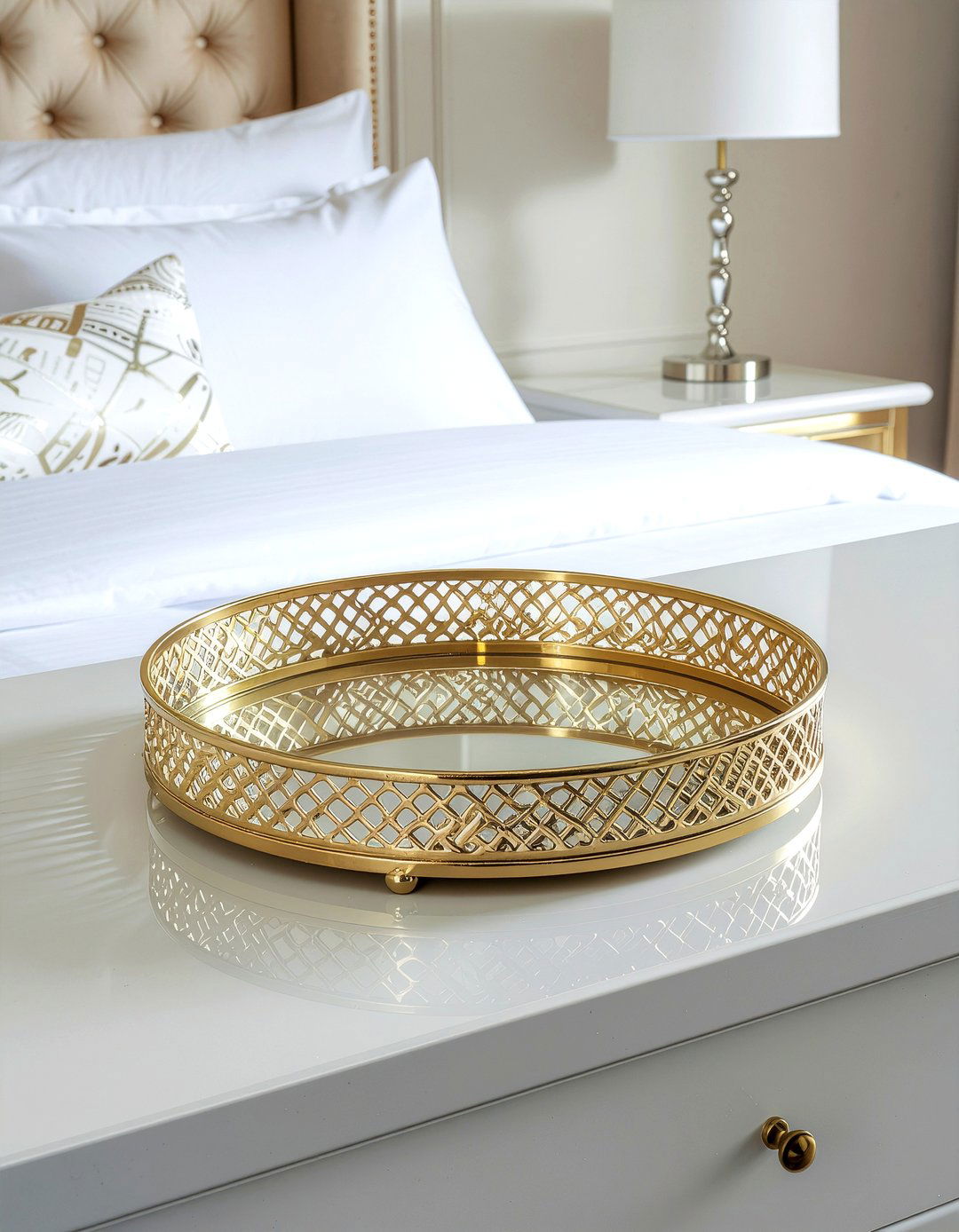 Gold Decorative Tray - 30 bedroom catch all trays