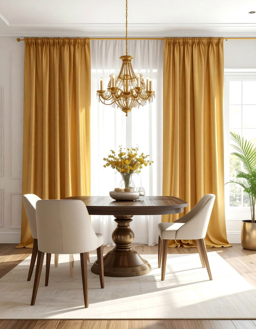 Gold Dining Room Curtains - 30 dining room curtain ideas